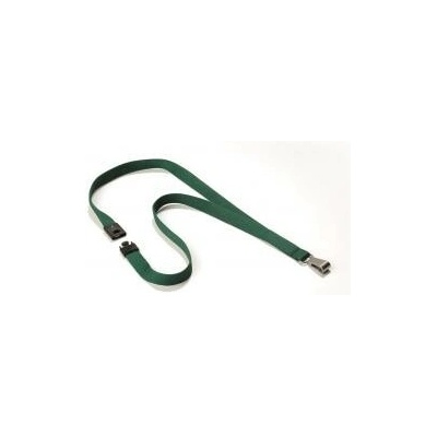 Snúrka na krk DURABLE Závesný remienok SOFT COLOUR 15 mm tmavozelený 10 ks