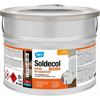 HET Soldecol Farba na radiátory 2,5 L biela