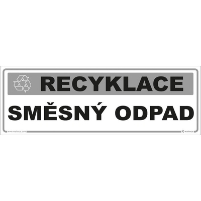 Walteco Recyklace - Směsný odpad, 290x100mm, samolepka , 20107