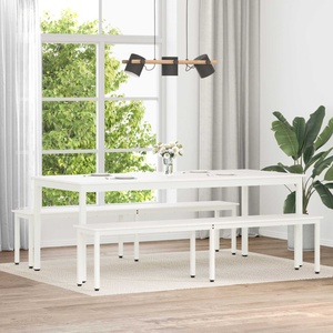 vidaXL Пейка Бяло 200 x 35 x 45 см Солидно борово дърво (892778)