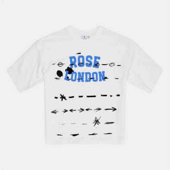 Rose London Тениска Rose London Graffiti Stripe T-shirt - Off White