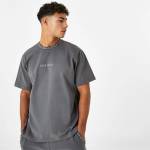 Jack Wills Мъжка тениска Jack Wills Jacquard T-Shirt Mens - Slate