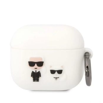 Karl lagerfeld Калъф за слушалки Karl Lagerfeld за Airpods 3, Karl Lagerfeld и Choupette, Силиконов, Бял (126941)