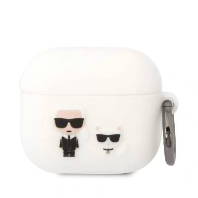 Karl lagerfeld Калъф за слушалки Karl Lagerfeld за Airpods 3, Karl Lagerfeld и Choupette, Силиконов, Бял (126941)