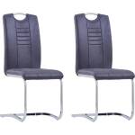 vidaXL Конзолни трапезни столове, 2 бр, сиви, изкуствен велур (281785)