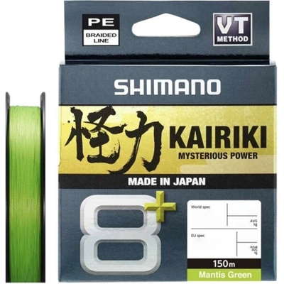 Shimano Pletená Šňůra Kairiki 8+ Mantis Green 150m 6,5kg, 0,10mm
