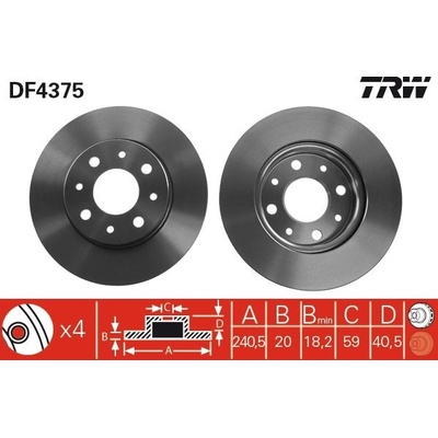 Brzdový kotúč TRW DF4375