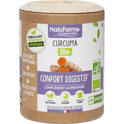 Nat&Form Био куркума, корен, 200 капсули, Nat&Form (014618 (CURBIO_200ECO))