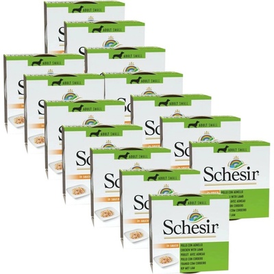 Schesir Dog Adult kuřecí a jehněčí 14 x 85 g