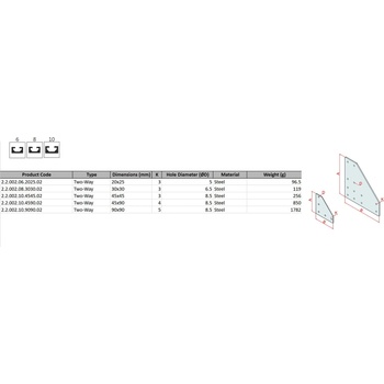 3IZMERNO Стоманена съединителна планка - Двупосочна