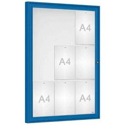 PROCITY Vonkajšia vitrína Classique, 9 x A4, plexi, modra
