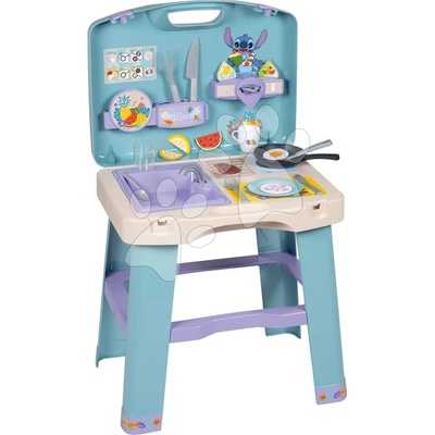 Smoby Kuchynka v kufríku Stitch Kitchen prenosná s 20 doplnkami a kuchynským náradím