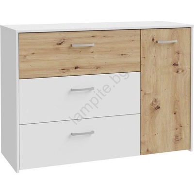 FORTE Комод с чекмеджета URO дъб artisan/ бял (FR0046)