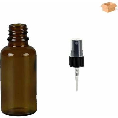 Luna Skleněná lékovka s černým kosmetickým rozprašovačem 30 ml 168 ks