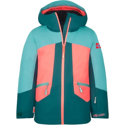 TROLLKIDS Детско зимно яке Trollkids Girl's Rauland Jacket Winter jacket - Midnight Petrol / Dusty Teal / Coral Pink - размер 98 (EU) (703-4001-0512)