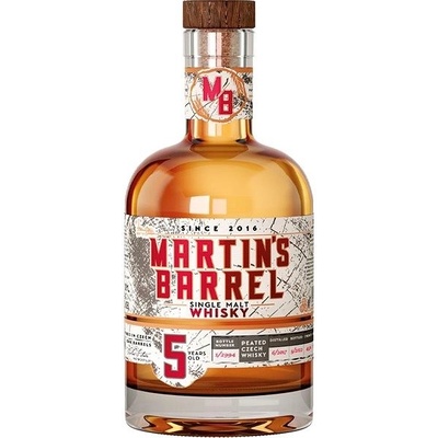 Martin´s Barrel 5y single malt peated whisky 43,3% 0,7 l (holá láhev)