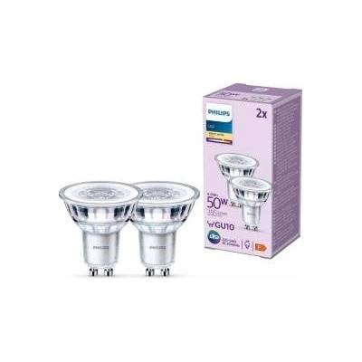 Philips LED lamp replaces 50W, GU10 reflector, warm white light (2700 K), 355 lumens, pack of 2, matt - 929001215292