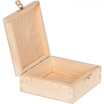 FK Dřevěná krabička se sponou 12x12x5 cm Přírodní