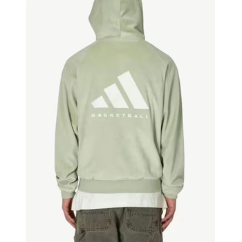 Adidas Basketball Velour Hoodie Halo Green