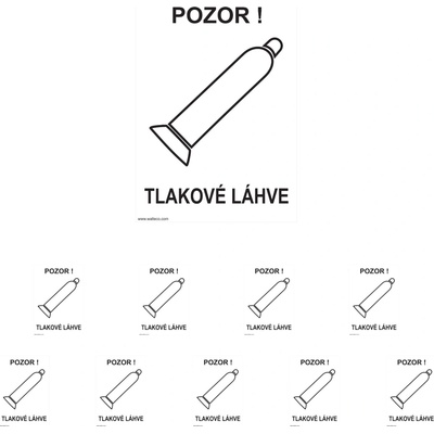 Walteco Pozor! Tlakové fľaše (biela) 148x210mm, formát A5, samolepka Množstvo: 10 ks , 20056BP2