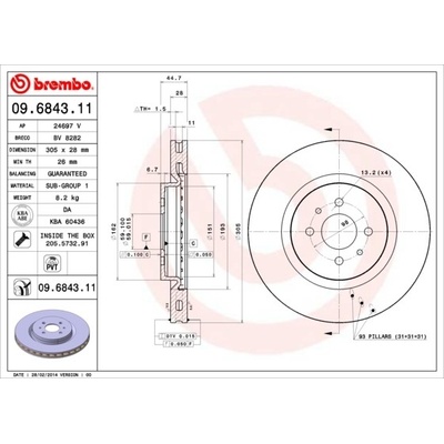 Brzdový kotúč BREMBO 09.6843.11