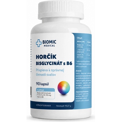 Biomic Medical Horčík bisglycinát s vitamínom B6 1x90 kapsúl