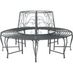 vidaXL Дървесен бенч 8 -местен Ø 160 x 89 см steel Сребристо сиво (42029521)