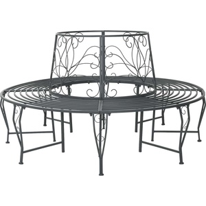 vidaXL Дървесен бенч 8 -местен Ø 160 x 89 см steel Сребристо сиво (42029521)