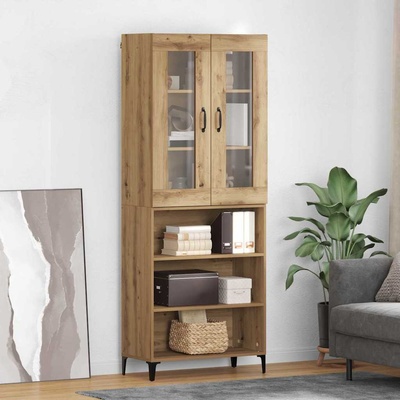 vidaXL Висок шкаф Дъб 69, 5 x 34 x 180 см Инженерно дърво (3415993)