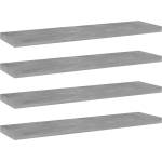 vidaXL Рафтове, 4 бр, бетонно сиви, 40x10x1, 5 см, инженерно дърво (805130)