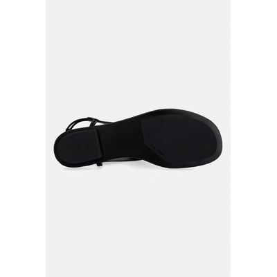 Calvin Klein сандали дамски от кожа ORG FLAT SNDL THONG LTH AOP (HW0HW02858)