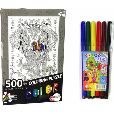 LEAN Toys 14154 k vybarvování Slon 500 dílků