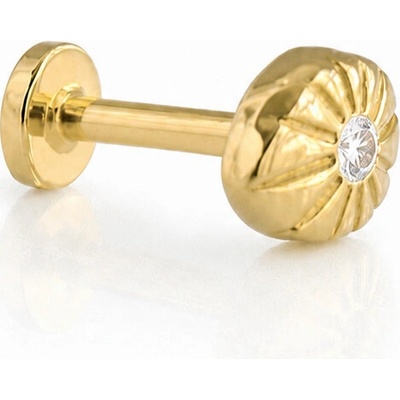 Lillian Vassago Zlatý originálny piercing labreta zdobená zirkónom LLV92-GPI130LB