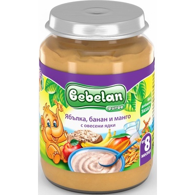 Bebelan млечна каша ябълки банан и манго с овесени ядки - 190 г