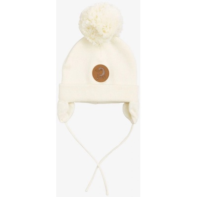 Mini Rodini Biela čiapka s brmbolcom
