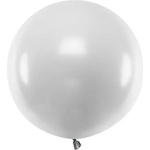 Party Deco Голям Латексов Балон, 60 см, Металик Сребрист (olbom-018)