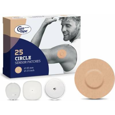 CureTape® Sensor Patches Circle Classic ochranné náplasti okrúhle farba Beige 25 ks