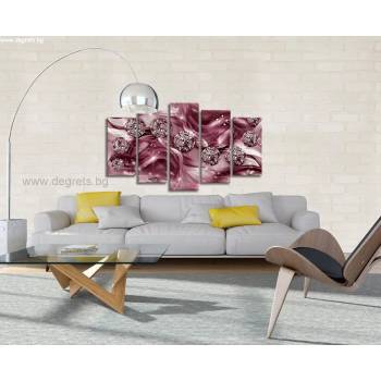 Image 1 of Картина Канава Лилав диамант 3d Сет 5 части