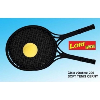 Soft tenis plast černý+míček 53cm v síťce