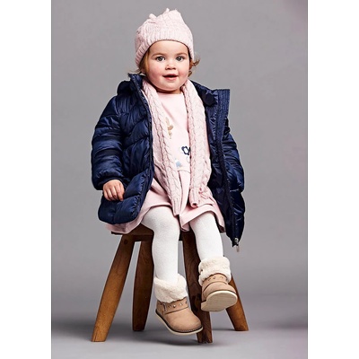 Mayoral Чорапогащник с волани и къдрички за бебе момиче в бяло Майорал