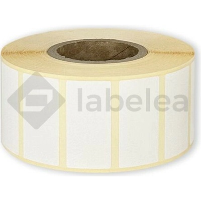 Labelea Samolepiace TERMO etikety 40x20 mm biele papierové, 2000 etikiet na rolke, Farba etikiet Biela, Vnútorný priemer dutinky 40 mm ETM040020W