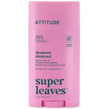 ATTITUDE Натурален дезодорант Super Leaves, Кокос и Горски плодове, 75 г