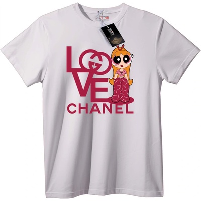 NOONEBRAND Тениска Chanel любов карикатура - 2XL, White