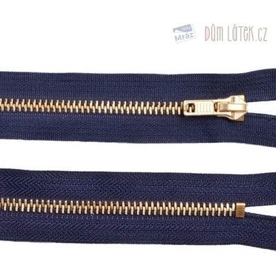 Zips džínsový tmavomodrý, 18 cm