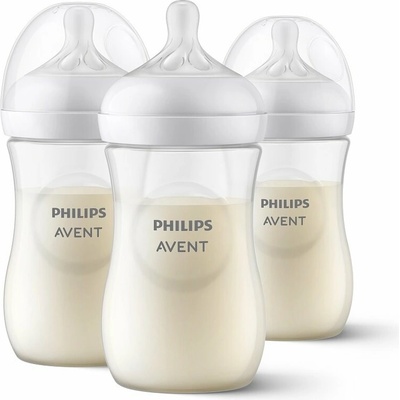 Avent flaša Natural Response 260 ml priehľadná cumlík pre podporu rytmu pitia 1x3 ks