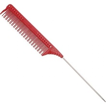 JRL Profesionálny tupírovací hrebeň s kovovou špičkou Teasing comb J103 červený