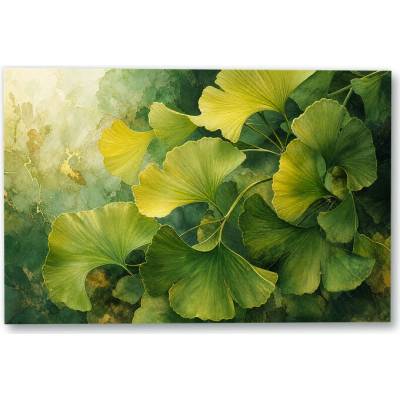 Plakát – Zelené a žluté listy ginkga 135 × 90 cm Bez rámu Ne Bez rámu