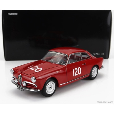 Kyosho Alfa romeo Giulietta Sv Sprint Veloce N 120 Mille Miglia 1956 G.becucci P.cazzato Red 1:18