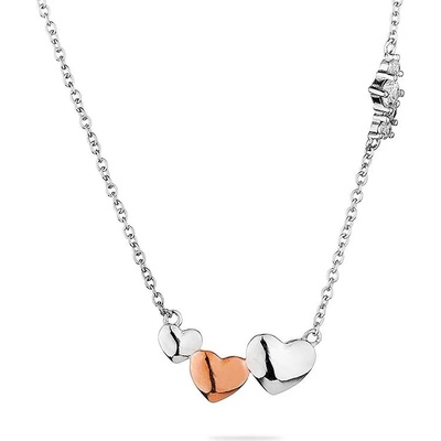 Swan Сребърно колие сърца JT880N Swan