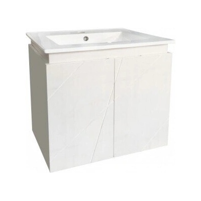 InterCeramic PVC шкаф за баня InterCeramic ICP 6046 W с порцеланов умивалник - стенен модел, 61 см (ICP 6046 W)